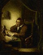 George Gillis Haanen Old Man in his Study Sweden oil painting artist